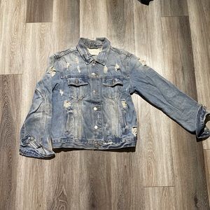 Distressed Denim Jacket Women’s Size Medium